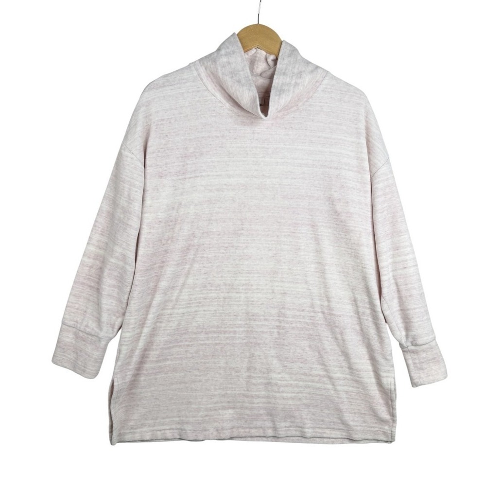 J. Jill Womens Pink Space Dyed Cowl Neck Pullover Sweater Size Large